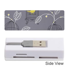 Cagr Bird Leaf Grey Yellow Memory Card Reader (stick)  by Mariart