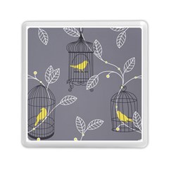 Cagr Bird Leaf Grey Yellow Memory Card Reader (square)  by Mariart