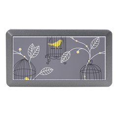 Cagr Bird Leaf Grey Yellow Memory Card Reader (mini) by Mariart