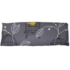 Cagr Bird Leaf Grey Yellow Body Pillow Case Dakimakura (two Sides) by Mariart