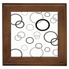 Circle Round Black Grey Framed Tiles by Mariart