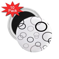 Circle Round Black Grey 2 25  Magnets (10 Pack)  by Mariart