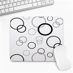 Circle Round Black Grey Large Mousepads by Mariart