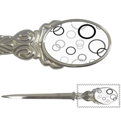 Circle Round Black Grey Letter Openers by Mariart