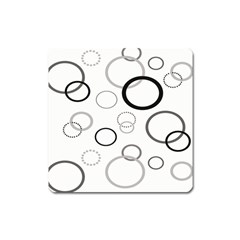 Circle Round Black Grey Square Magnet by Mariart