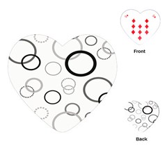 Circle Round Black Grey Playing Cards (heart)  by Mariart