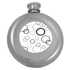 Circle Round Black Grey Round Hip Flask (5 Oz) by Mariart