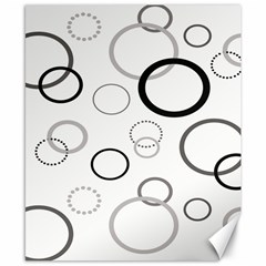 Circle Round Black Grey Canvas 8  X 10  by Mariart