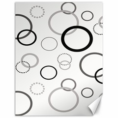 Circle Round Black Grey Canvas 12  X 16   by Mariart