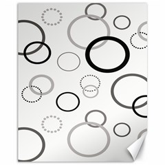 Circle Round Black Grey Canvas 11  X 14   by Mariart