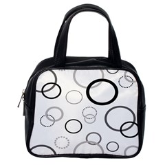 Circle Round Black Grey Classic Handbags (one Side) by Mariart