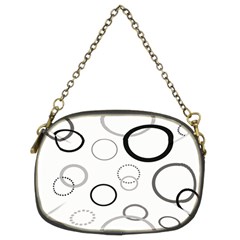 Circle Round Black Grey Chain Purses (two Sides)  by Mariart