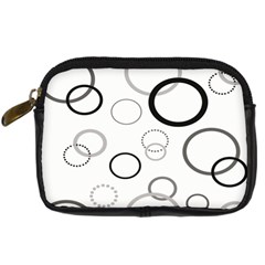 Circle Round Black Grey Digital Camera Cases by Mariart