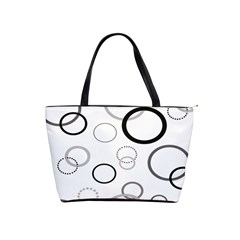 Circle Round Black Grey Shoulder Handbags by Mariart