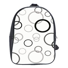 Circle Round Black Grey School Bags(large)  by Mariart