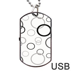 Circle Round Black Grey Dog Tag Usb Flash (two Sides) by Mariart