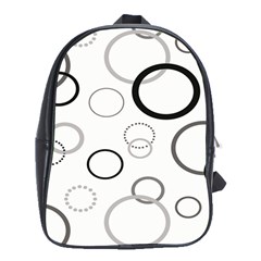 Circle Round Black Grey School Bags (xl)  by Mariart