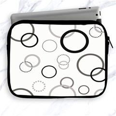 Circle Round Black Grey Apple Ipad 2/3/4 Zipper Cases by Mariart