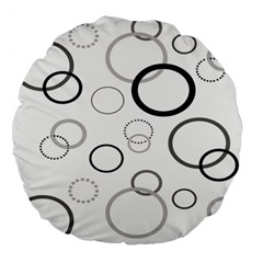 Circle Round Black Grey Large 18  Premium Flano Round Cushions by Mariart