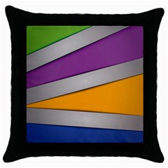 Colorful Geometry Shapes Line Green Grey Pirple Yellow Blue Throw Pillow Case (black) by Mariart