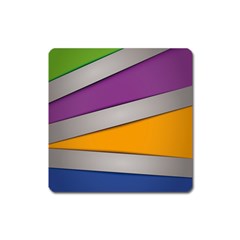 Colorful Geometry Shapes Line Green Grey Pirple Yellow Blue Square Magnet