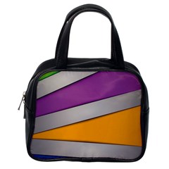 Colorful Geometry Shapes Line Green Grey Pirple Yellow Blue Classic Handbags (one Side) by Mariart