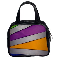 Colorful Geometry Shapes Line Green Grey Pirple Yellow Blue Classic Handbags (2 Sides) by Mariart