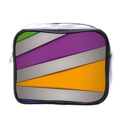 Colorful Geometry Shapes Line Green Grey Pirple Yellow Blue Mini Toiletries Bags by Mariart