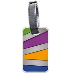 Colorful Geometry Shapes Line Green Grey Pirple Yellow Blue Luggage Tags (one Side)  by Mariart