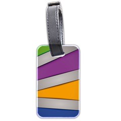 Colorful Geometry Shapes Line Green Grey Pirple Yellow Blue Luggage Tags (two Sides) by Mariart