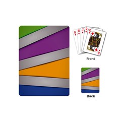 Colorful Geometry Shapes Line Green Grey Pirple Yellow Blue Playing Cards (mini)  by Mariart