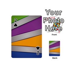 Colorful Geometry Shapes Line Green Grey Pirple Yellow Blue Playing Cards 54 (mini)  by Mariart