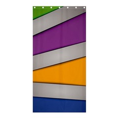 Colorful Geometry Shapes Line Green Grey Pirple Yellow Blue Shower Curtain 36  X 72  (stall)  by Mariart