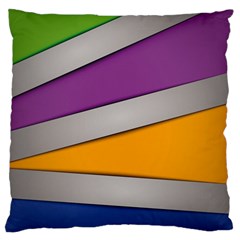 Colorful Geometry Shapes Line Green Grey Pirple Yellow Blue Standard Flano Cushion Case (two Sides) by Mariart