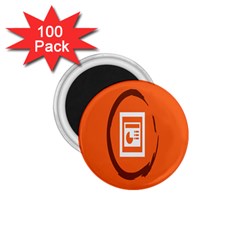 Circles Orange 1 75  Magnets (100 Pack) 