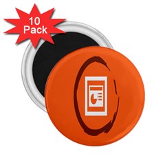 Circles Orange 2 25  Magnets (10 Pack) 