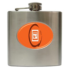 Circles Orange Hip Flask (6 Oz) by Mariart