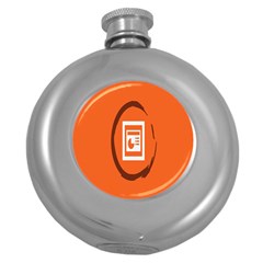 Circles Orange Round Hip Flask (5 Oz) by Mariart