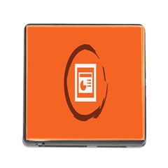 Circles Orange Memory Card Reader (square) by Mariart