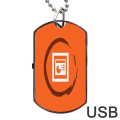 Circles Orange Dog Tag Usb Flash (two Sides) by Mariart