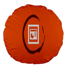 Circles Orange Large 18  Premium Flano Round Cushions by Mariart