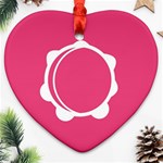 Circle White Pink Ornament (Heart) Front