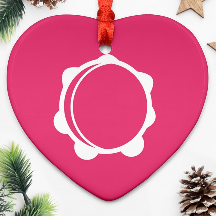 Circle White Pink Ornament (Heart)