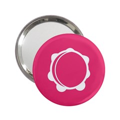 Circle White Pink 2.25  Handbag Mirrors