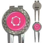 Circle White Pink 3-in-1 Golf Divots Front