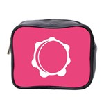 Circle White Pink Mini Toiletries Bag 2-Side Front