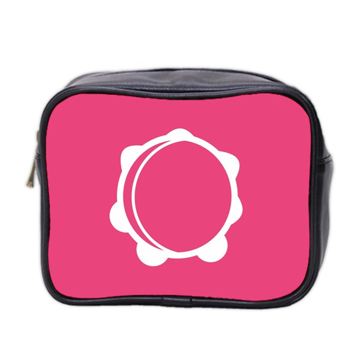 Circle White Pink Mini Toiletries Bag 2-Side