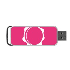 Circle White Pink Portable USB Flash (Two Sides)