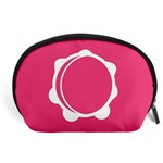 Circle White Pink Accessory Pouches (Large)  Front