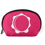 Circle White Pink Accessory Pouches (Large)  Back